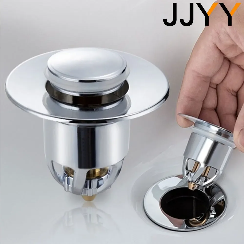 

JJYY Universal Copper Pop-Up Bounce Core Basin Drain Filter Hair Catcher Deodorant Bath Stopper Kitchen Bathroom Tool