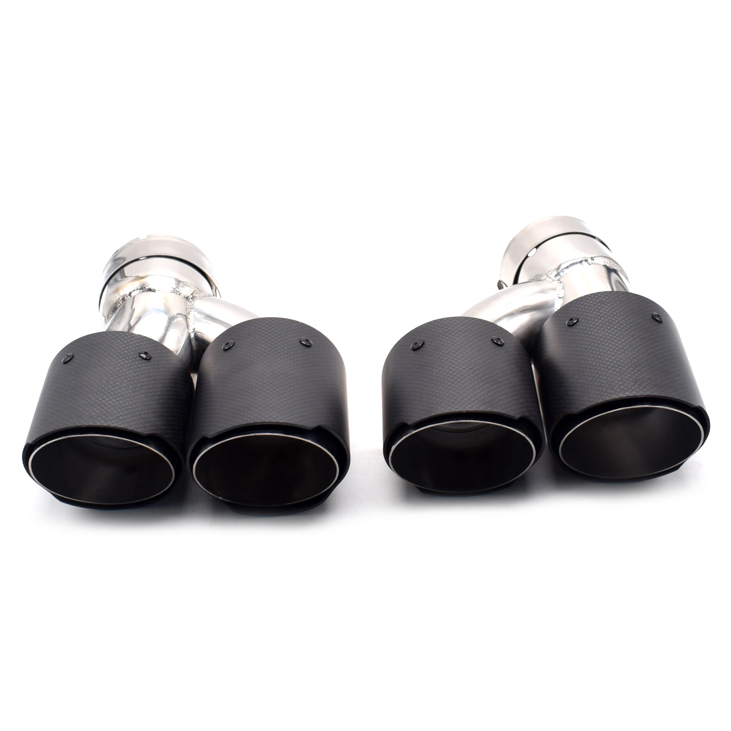 Car Modification Dual Exhaust Pipe Muffler Tip Black Carbon Fiber Exhaust Pipe Muffler