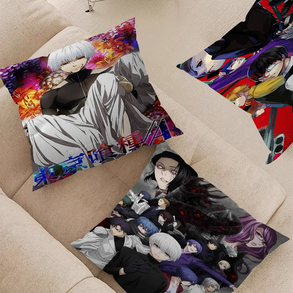 Japanese Anime T-tokyo G-Ghoul Pillowcase Toon Gift Cushion Cover Bedroom Home Sofa Chair Seat Decor Pillow Case