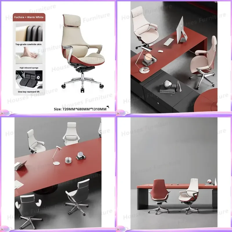 Executive Office Chair High Back Leather Ergonomic Computer Desk Chair Adjustable Swivel Business Home Gaming Seat Modern
