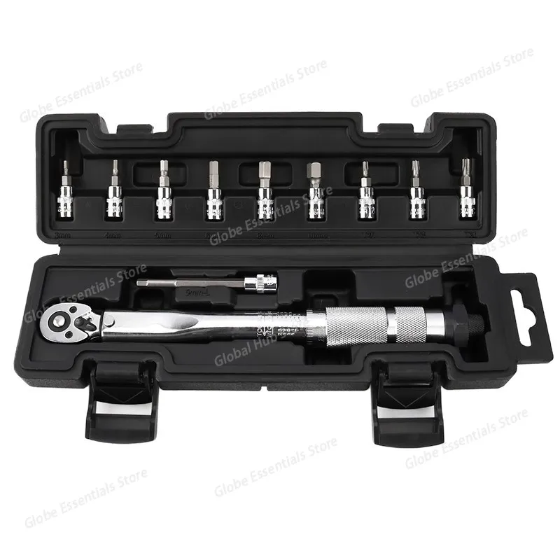 

1/4 Preset Torque Wrench Set 5-25N.m Torque Socket Bit Combination Chrome Vanadium Steel Auto Repair Tool Wrench