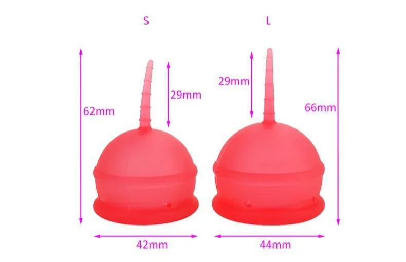 Size S/L Menstrual Cup Medical Silicone Lady Feminine Hygiene Copa Women Period Soft Grade with Storage Case Leak-proof Reusable