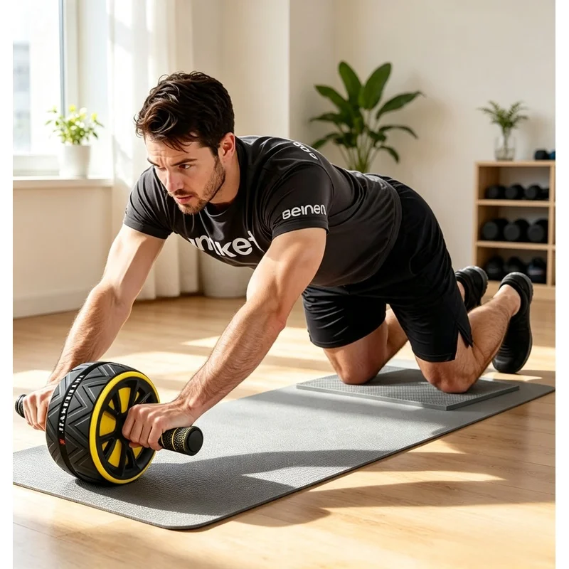 Non Slip Ab Roller Wheel Abdominal Core Training Durable Home Gym Fitness Equipment Men Women