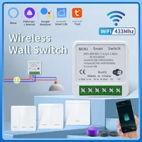 1/2/3Gang Wall Switch RF433MHz Wireless Light Switch Tuya Smart WiFi Switch Smart Life APP Voice Control With Alexa Google Home