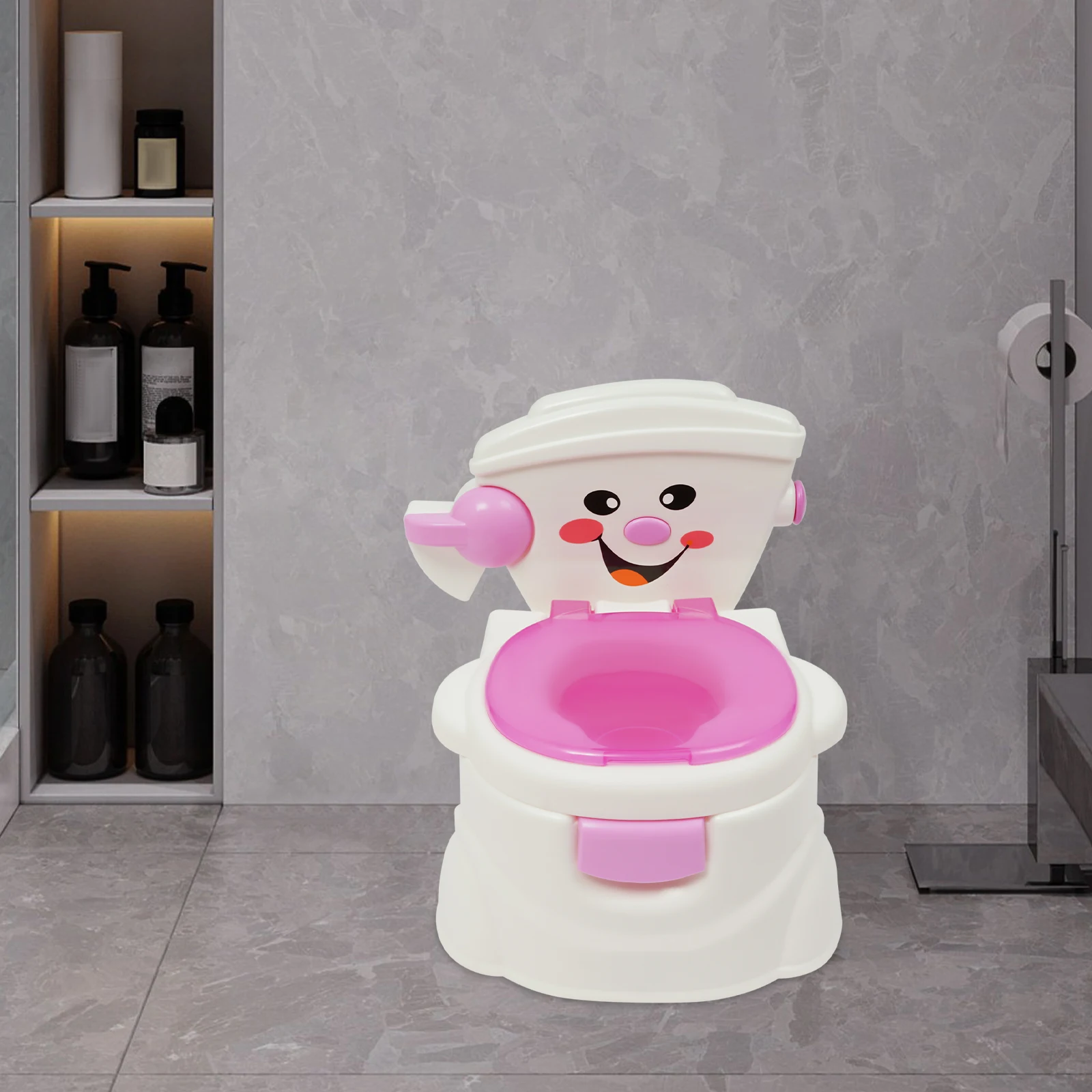 Tragbare Toilette für Kinder, tragbare Toilette, blau/rosa, tragbare Toilette, Töpfchentraining, Toilette für Mädchen und Jungen, Töpfchenstuhl, Toilettensitz – Detail 10