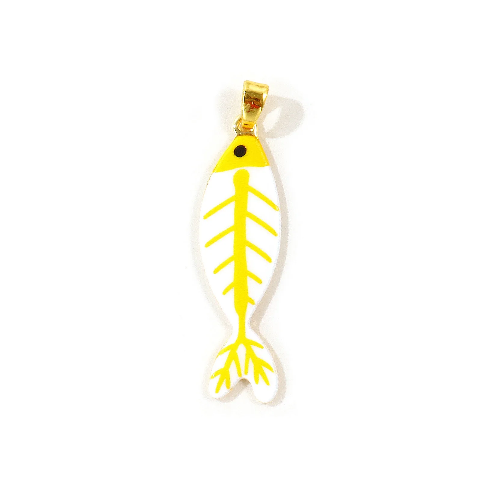 2 Stück Meerschmuck Fisch-Tier-Anhänger Beidseitig Bedruckt Mehrfarbige Emaille 18K Vergoldete Anhänger DIY Halskette Großhandel – Detail 6
