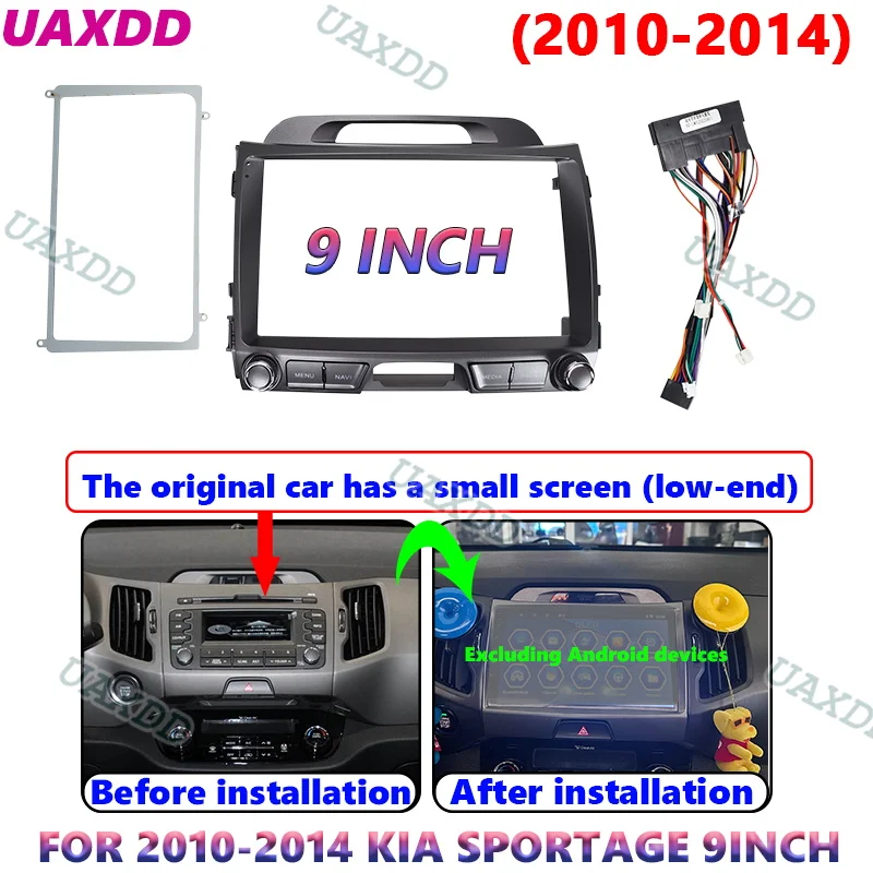 فآسيا dautoradio 9 بوصة لكيا سبورتاج 2010-2016 عدة تثبيت panneau lecteur كادر مزدوج Din نظام تحديد المواقع DVD لوحة راديو ستيريو #2