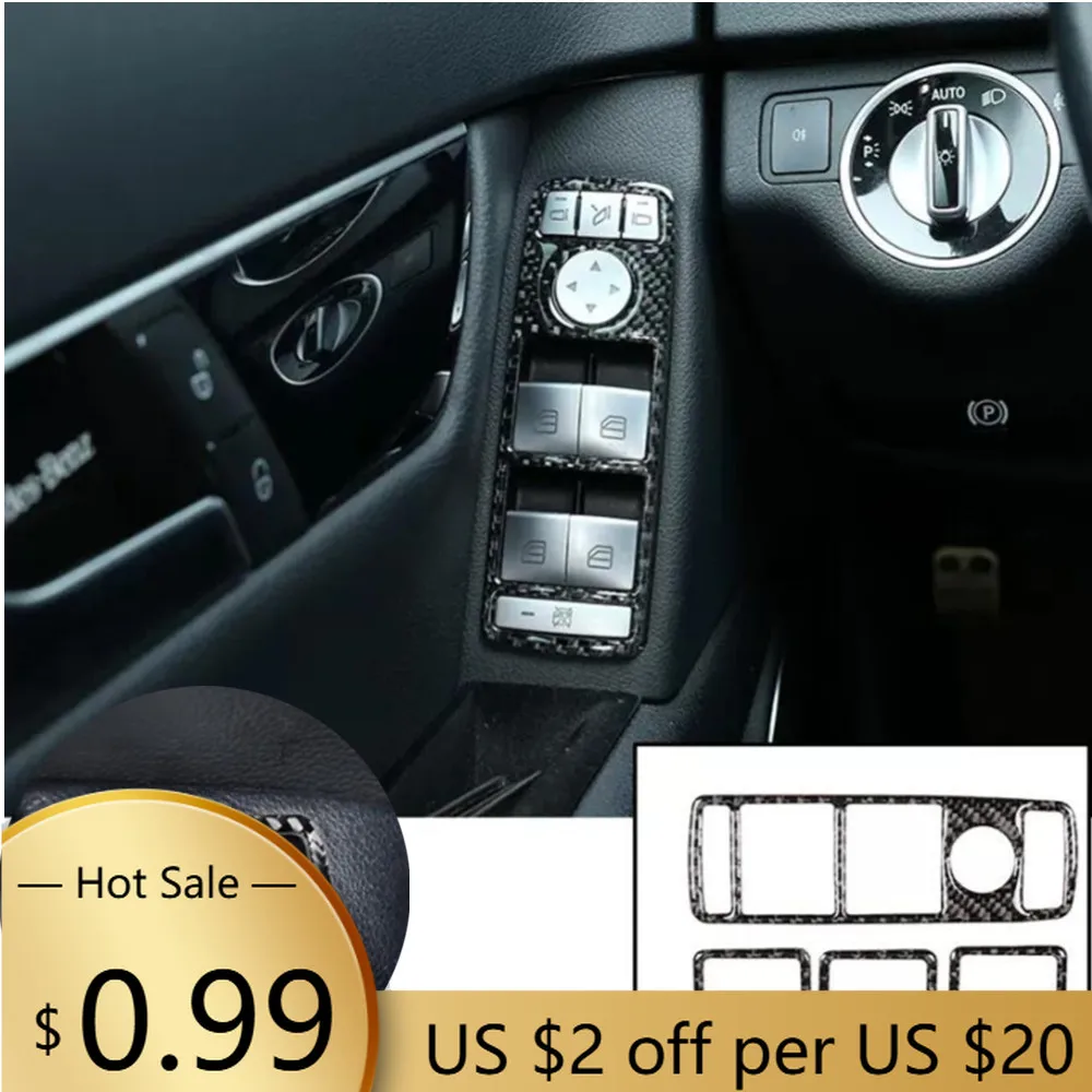 

Steering Covers For Mercedes-Benz C Class W204 C180 C260 2007-2013 Carbon Fiber Car Door Handle Glass Lift Button Panel Frame