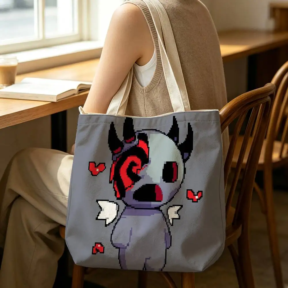 The B-Binding Of I-Isaac Tote Bag for Women Reusable Shopping Tote Bag Zippered Shoulder Bags Print