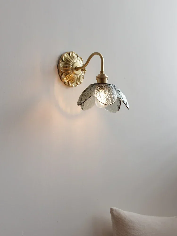 Nordic Modern LED Wall Lamps Sconce Copper Ceramic Lampshade Living Room Bathroom Mirror Light Applique Murale Luminaria