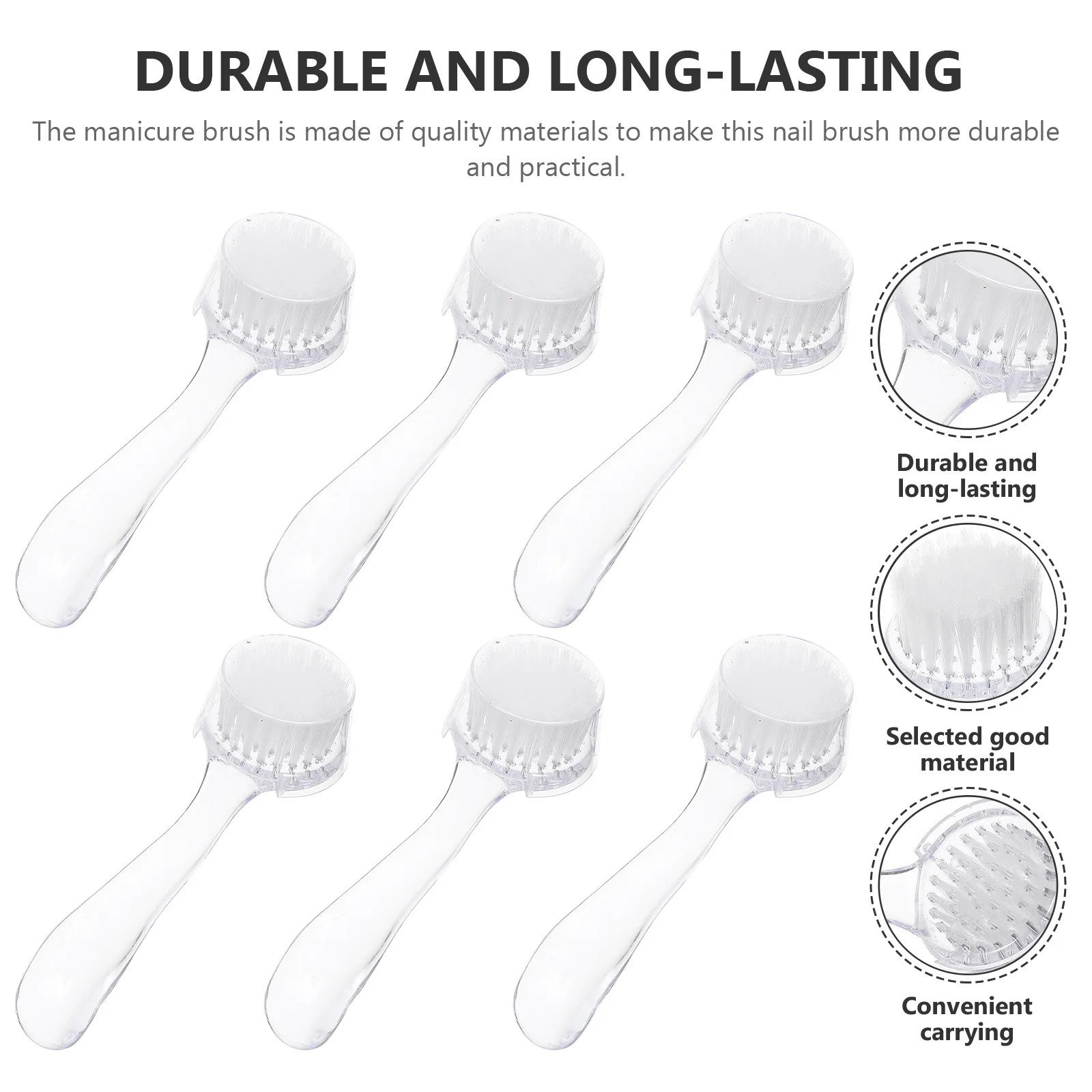

6Pcs Nail Dust Removing Brushes Durable Manicure Cleaning Tool Nail Cleaner Brush Fingernail Dust Brush Practical