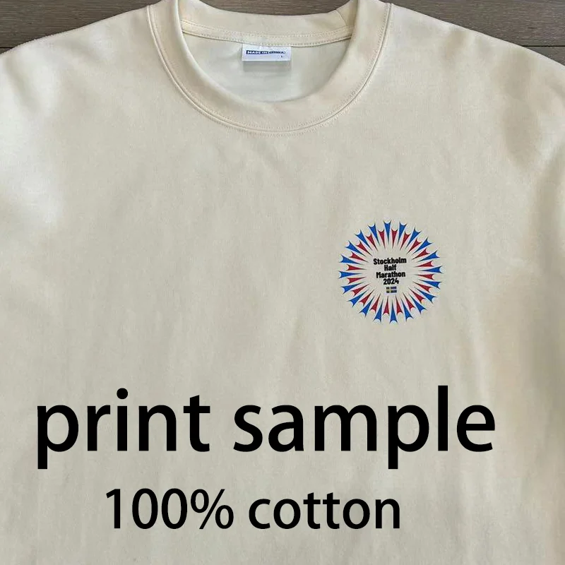 Custom Soft O-Neck T Shirt 100% Pure Cotton Solid Color Oversized Loose Fit Print Your Own Images Options Trendy Men's T shirt image 4