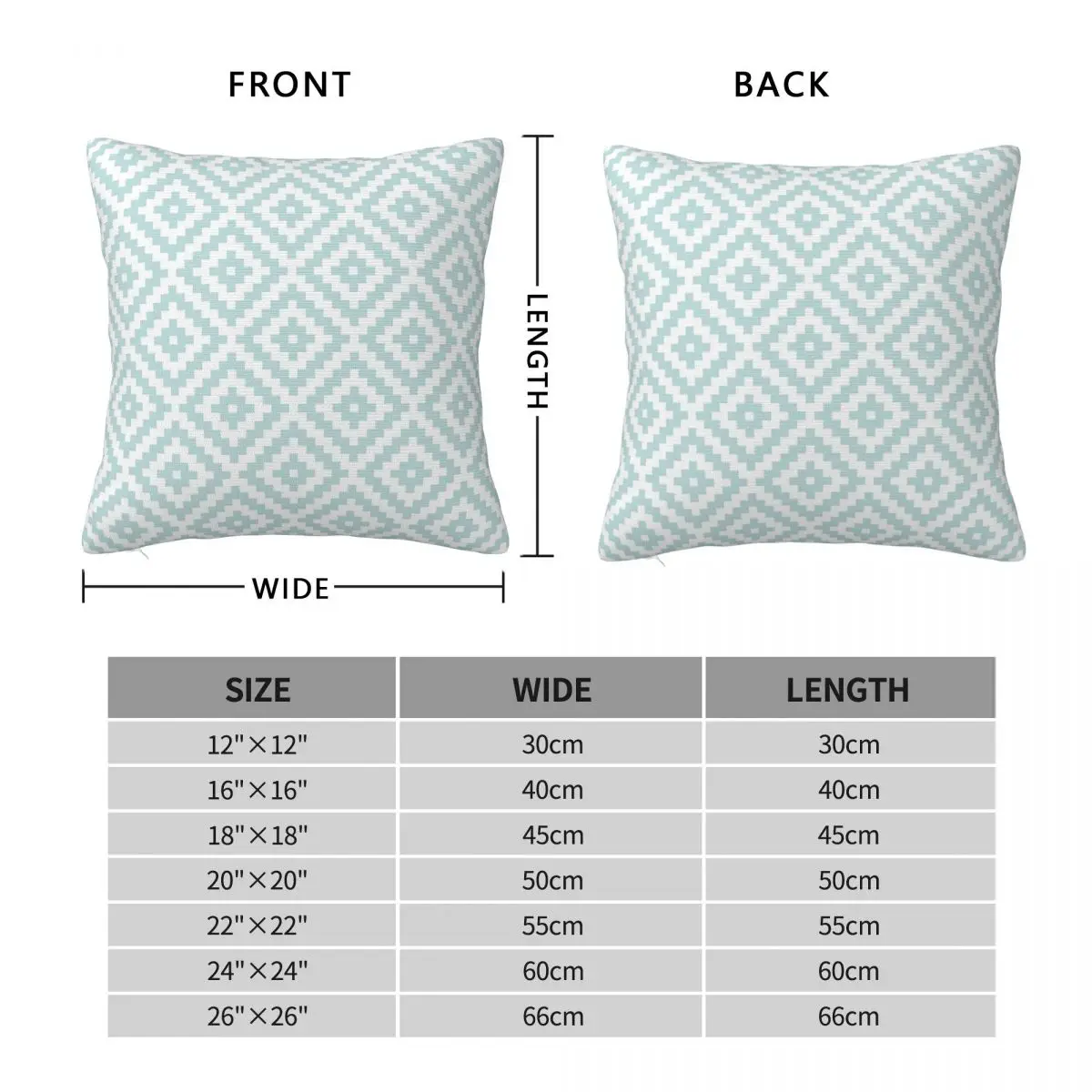 Aztecs Symbol Block Ptn Duck Egg Blue Square Pillowcase Polyester Linen Velvet Printed Zip Decorative Home Cushion Cover