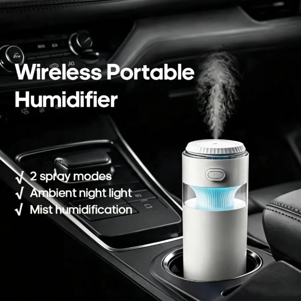 Rechargeable Mini Humidifier USB Rechargeable Wireless Cool Mist Humidifier Colorful Night Light 2 Mist Modes