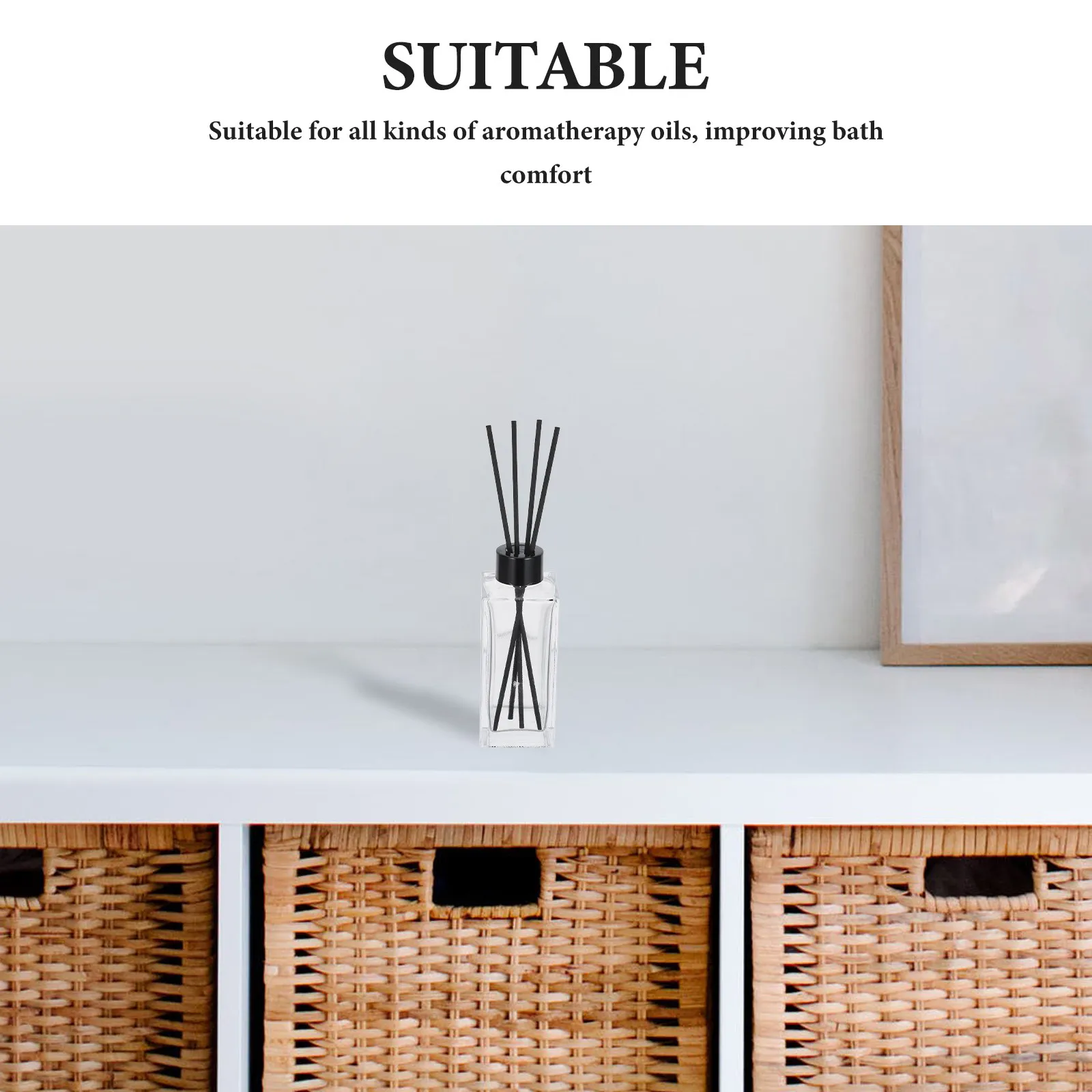 4Sets Clear Diffuser Refill Bottle Mini Glass Aromatherapy Reed Set Bathroom Room Scent Diffuser Oil Sticks Room Scent Sticks