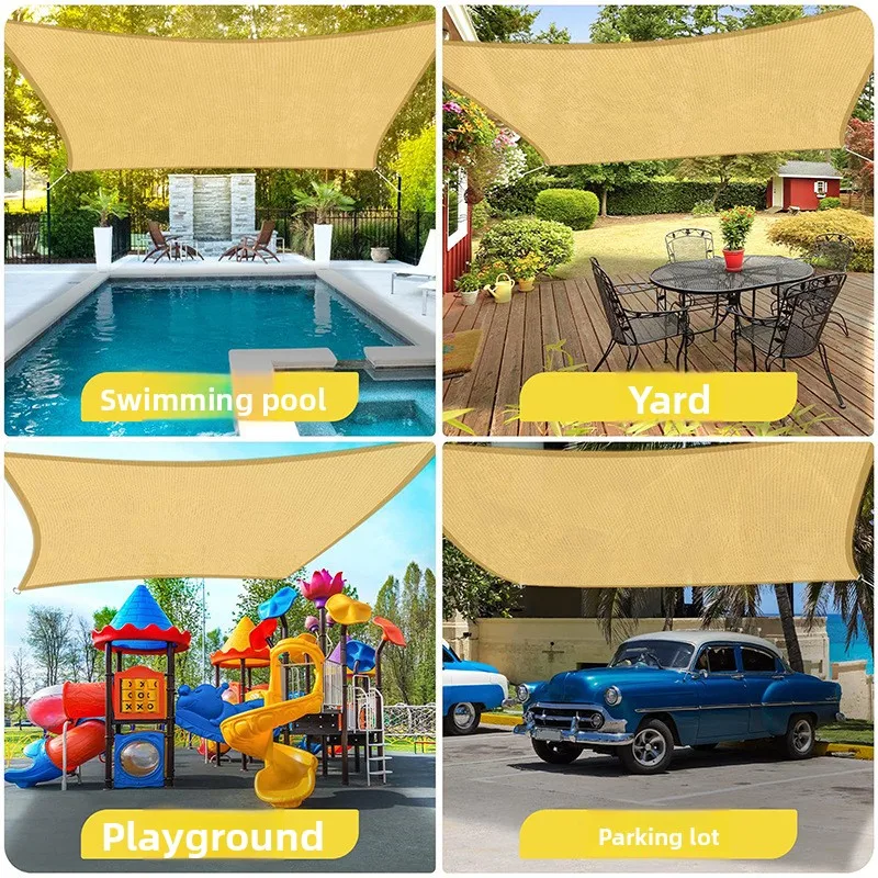 Beige Sun Shade Sail Canopy Outdoor Patio Garden Block for Pool Pergola Awning