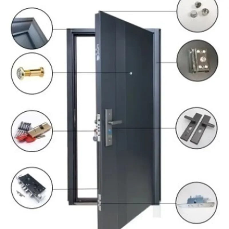 Steel Anti Theft Door Wholesale Engineering Entrance Door for Rental Hotel Apartment Auxiliary Room Factory Dormitory