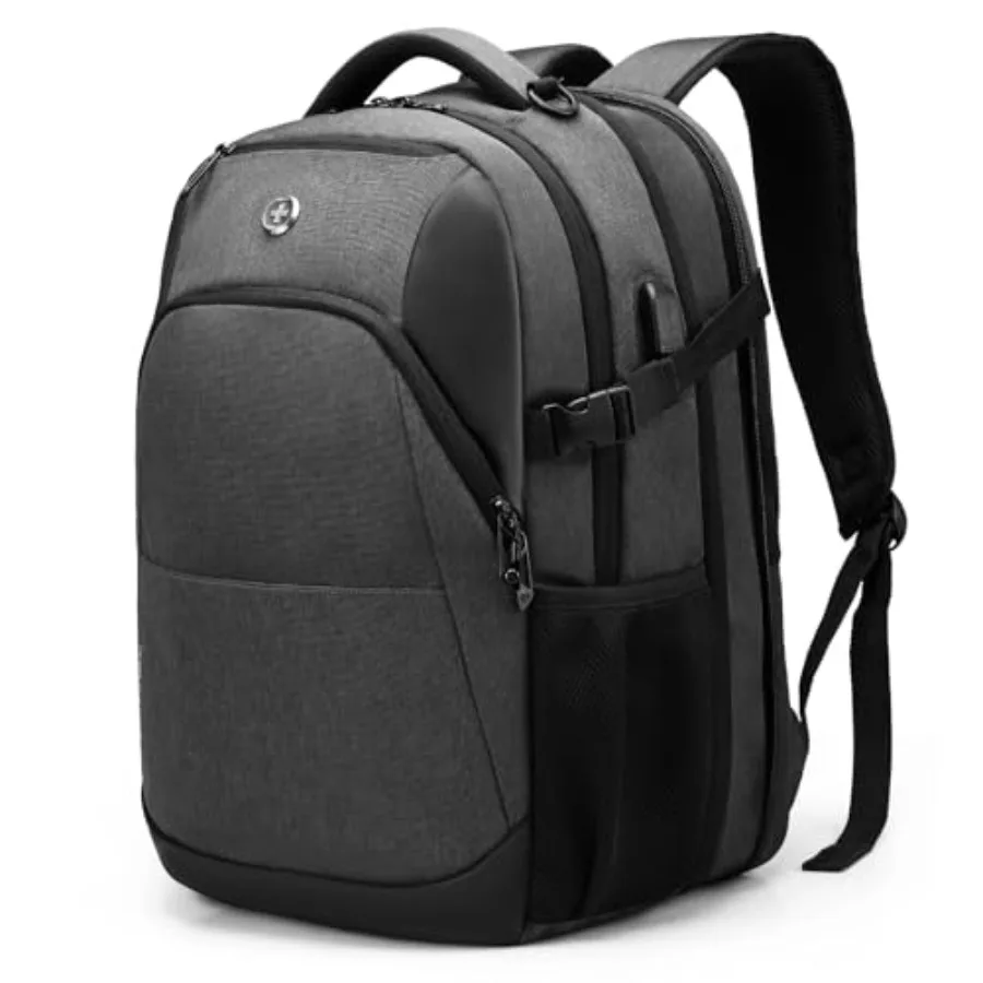 Design Travel Laptop Backpack for Men and Women 35L Expandable Large College Backpack with USB Charging Port for Fits Notebook