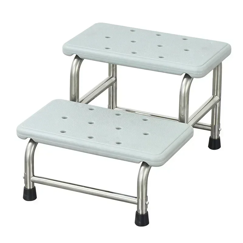 Hospital Furniture With Ribber Platform 2 Step Ladder Folding Ladder Stool With Non-slip Pedal Aluminum Alloy 2 Steps Stool