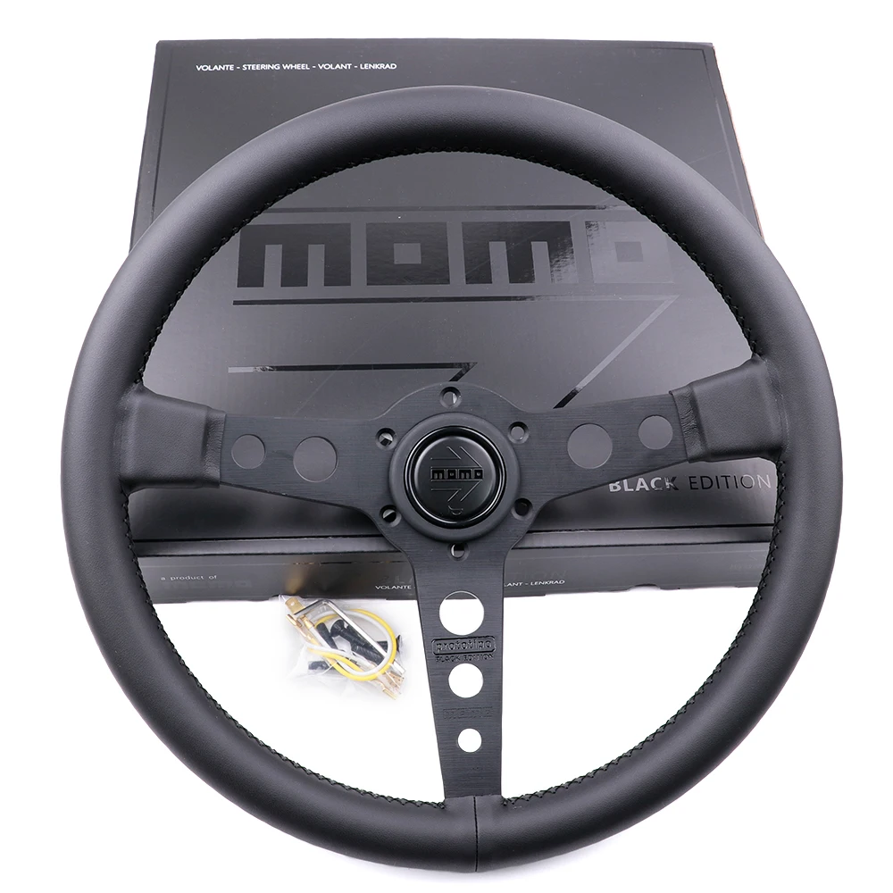 MOMO P5 Prototipo BLACK EDITION 14inch/350mm Suede Leather Racing Sport Steering Wheel