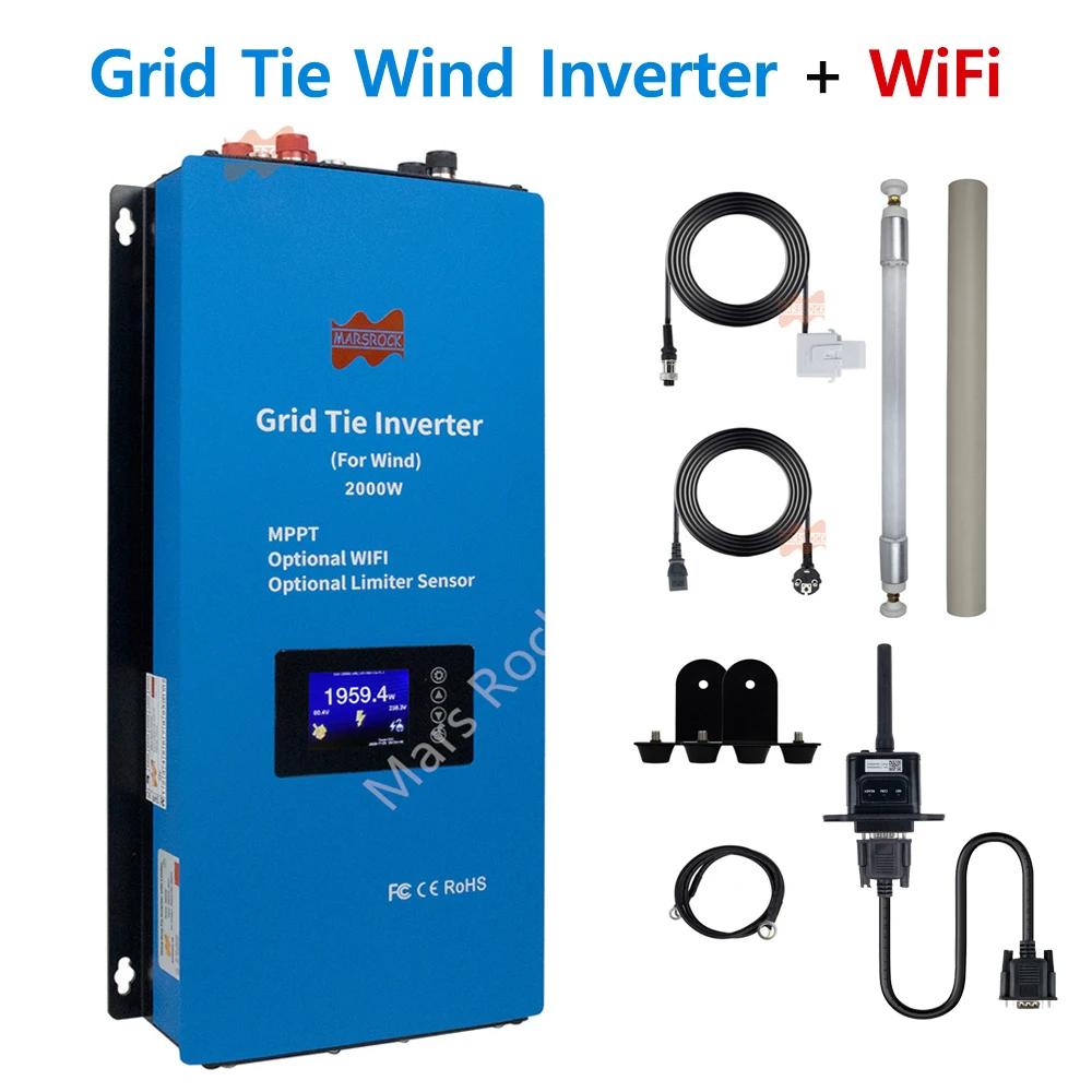 2000W Wind Power Inverter 48V Input Voltage 230VAC Or 240V US 2 Phase With Limiter Sensor WiFi Module For Wind Turbine Generator