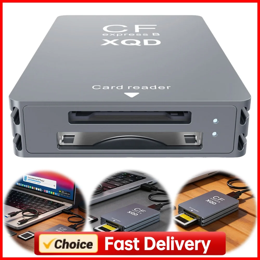 10Gbps CFexpress XQD SD Cards Reader with USB C To USB A/C 3-in-1 CFexpress Type B Card Readers Adapter for Windows XP/Vista