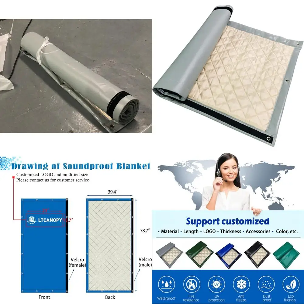 

Industrial Outdoor Noise Reduction Blanket, 39.3x78.7 Grey