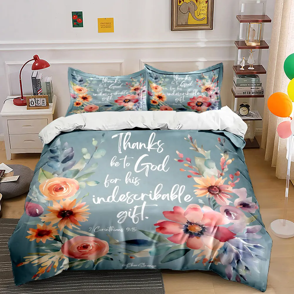 Floral Gift Set for Inspirational Decor Exquisite three-piece bedding set gift for kids and adults