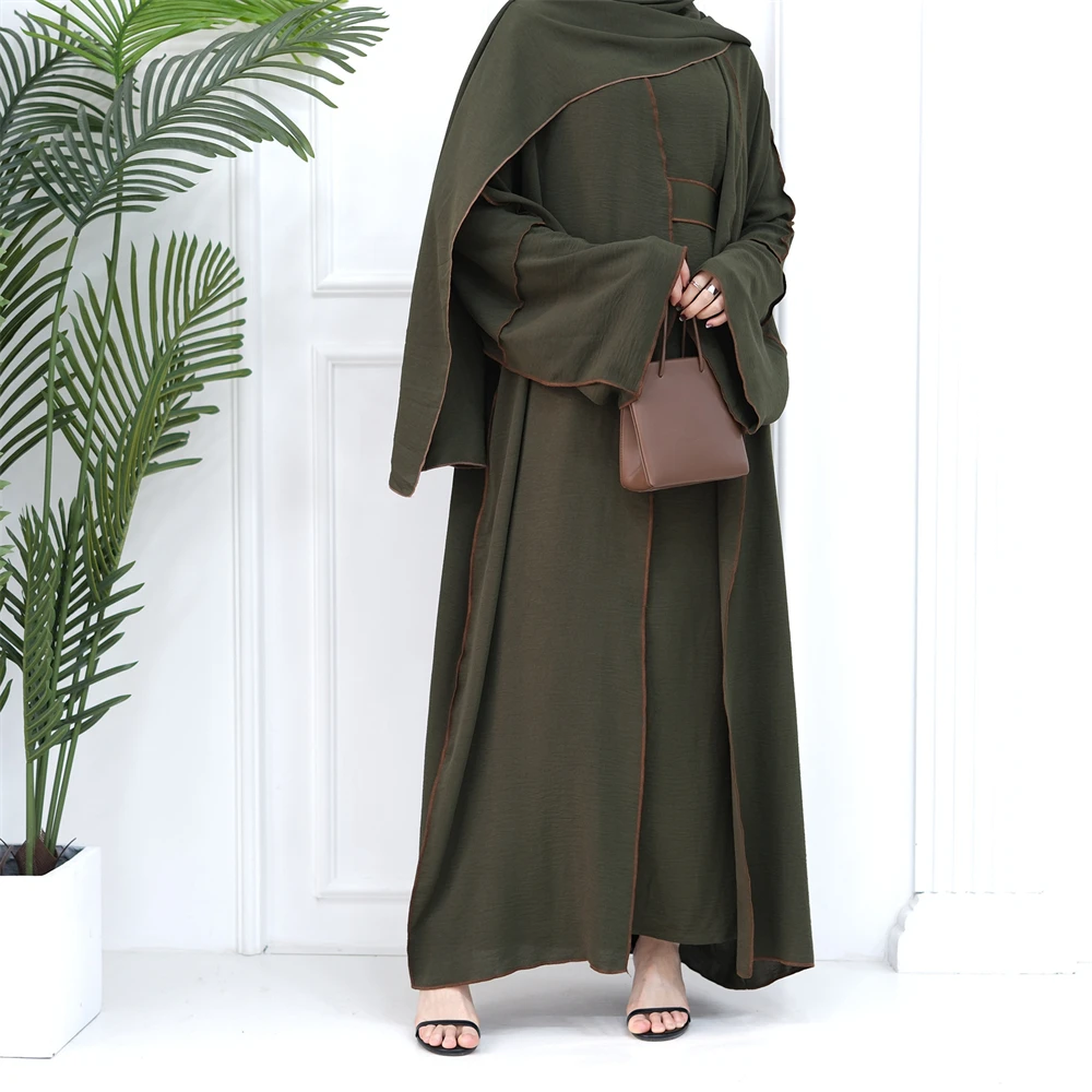 Ramadan Eid Mubarek Abaya 2-częściowy zestaw z hidżabem Zestawy muzułmańskie Kaftan Turcja Islam Kimono Sukienka Kobiety Ensembles Musulmans Djellaba