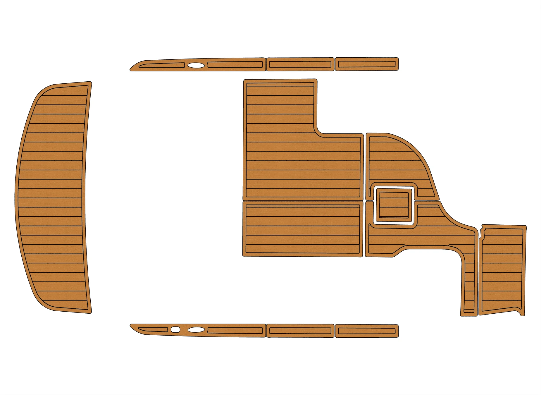 Non-Slip EVA Faux Teak Marine Mat Self-Adhesive 6mm Yacht Cockpit Pad for 2007 Moomba XLV Boat Decking Easy Install