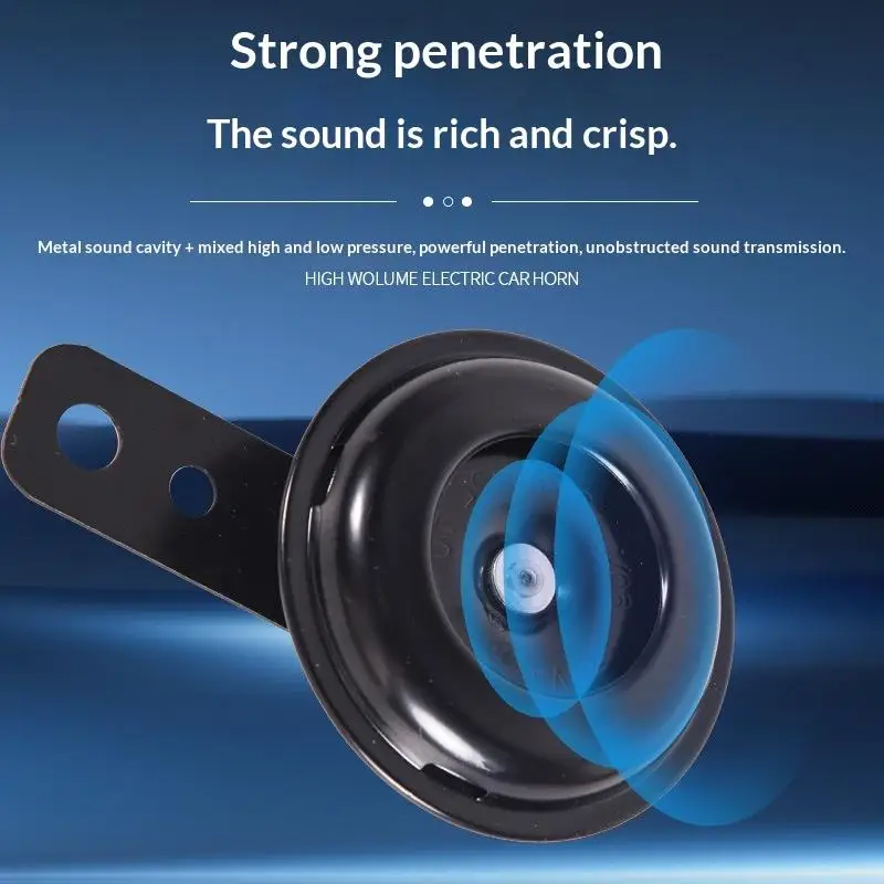 {QTG333} Motorcycle Horn 12V 48V 60V Universal Waterproof Electric Horn Moto Bike Motor ScooterSuper Loud Round Speaker - view 2