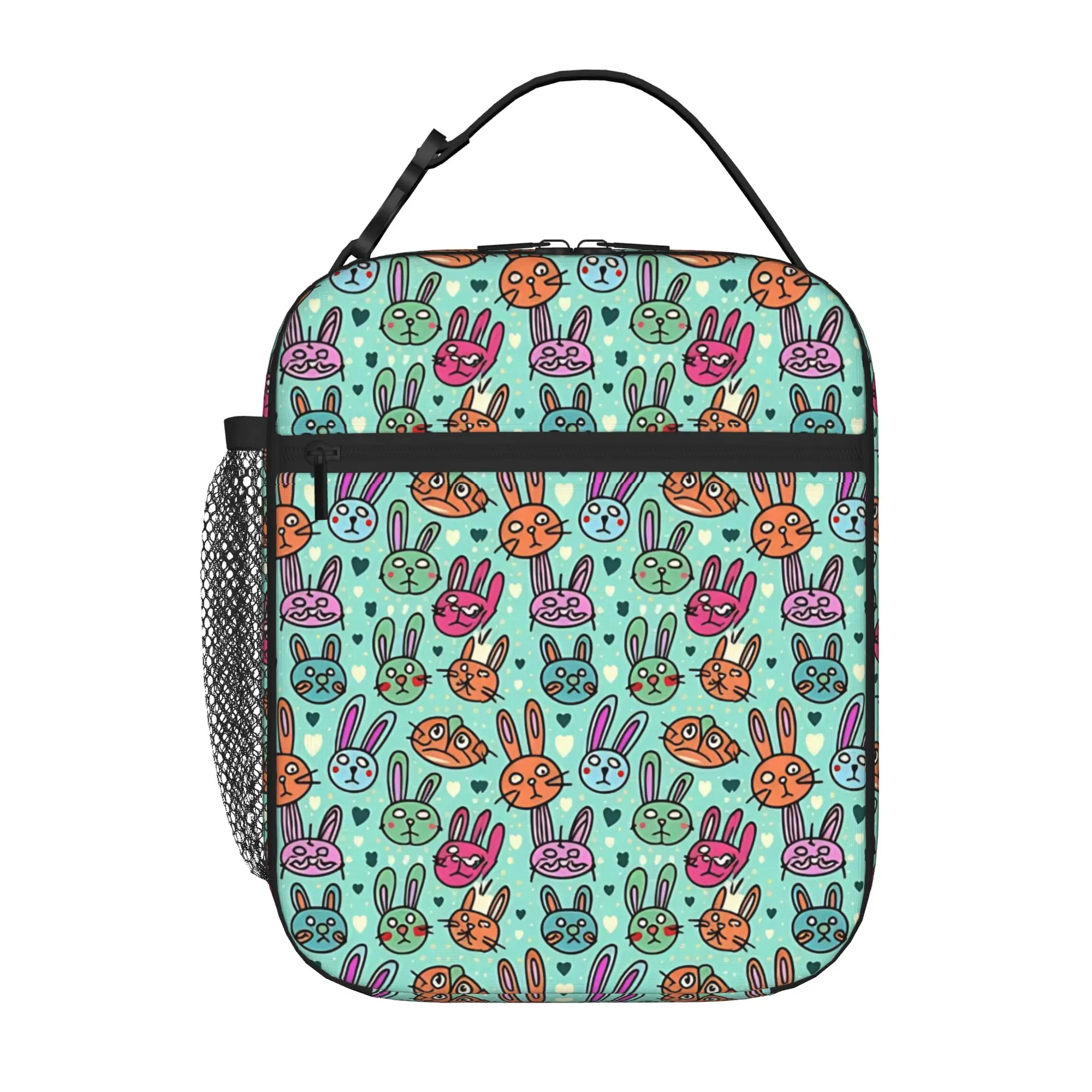 1 Piece Zipper Closure cute Storage Bag Pocket Bunny School Lunch Food Box Reusable For Lunch Food Bag