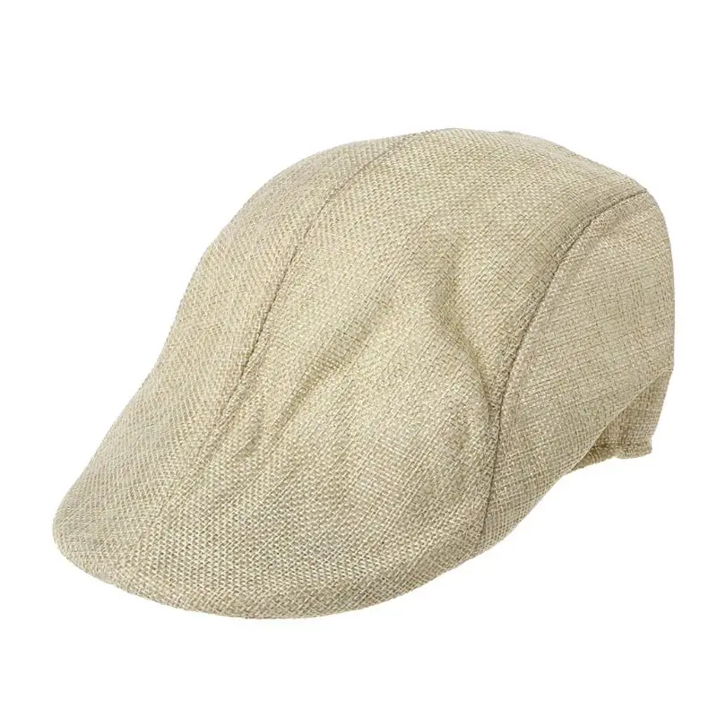 Men Golf Driving for Sun Flat Cabbie Newsboy Unisex Herringbone Duckbill Hat