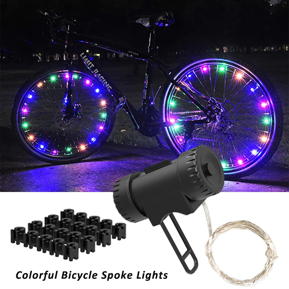1/2PCS Colorful LED Wheel Lights Front and Rear Spoke Lights Cycling Decoration Tire Strip Light Accessories Bicycle Lights