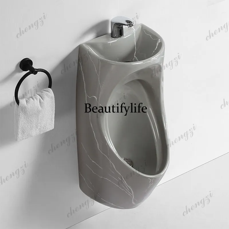 Household color ceramic wall-mounted men's urinal hotel bathroom with wash basin sensor urinal