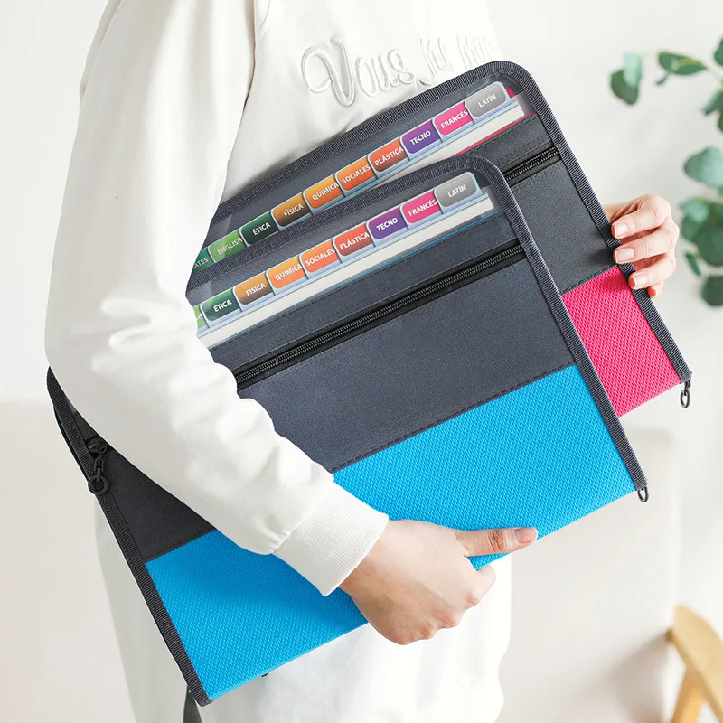 Zipper Folder Large Capacity Multi-layer File Folder A4 Storage Bag Student Test Paper Bag File Organizer