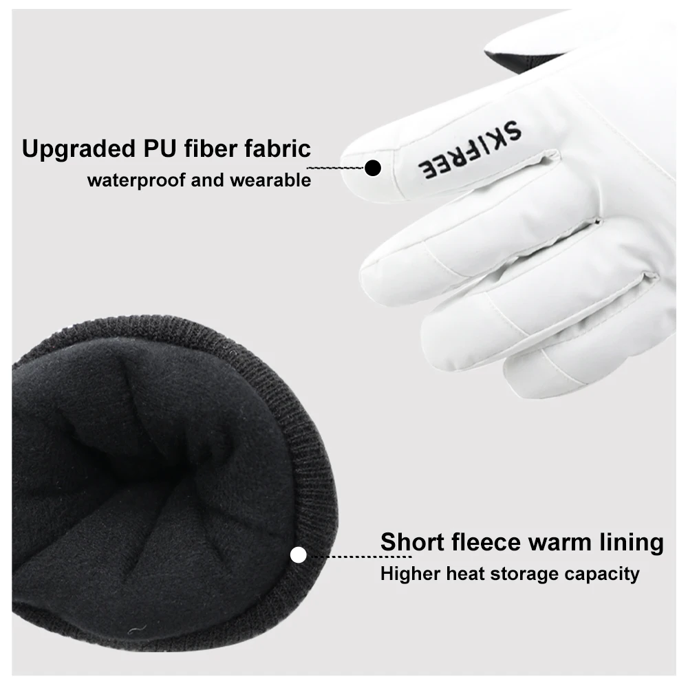 SKIFREE S2 Ski Gloves Waterproof Windproof Warm Five Finger Snowboard Gloves for Men Women Winter Outdoor Sports