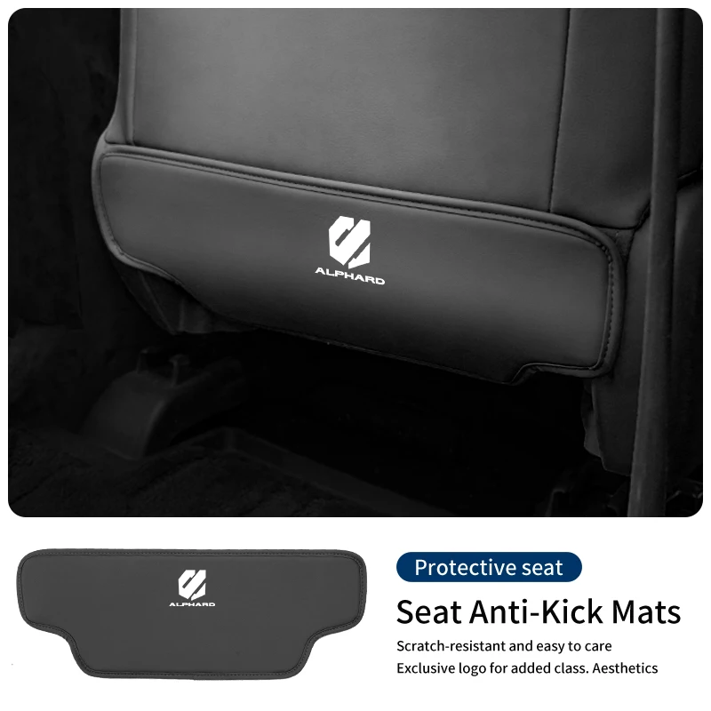 2PCS Car Seat Back Leather Anti-Kick Anti-Mud Mats Cover For Toyota Alphard Vellfire 20 AH20 2010 2011 2012 2013 2014 2015