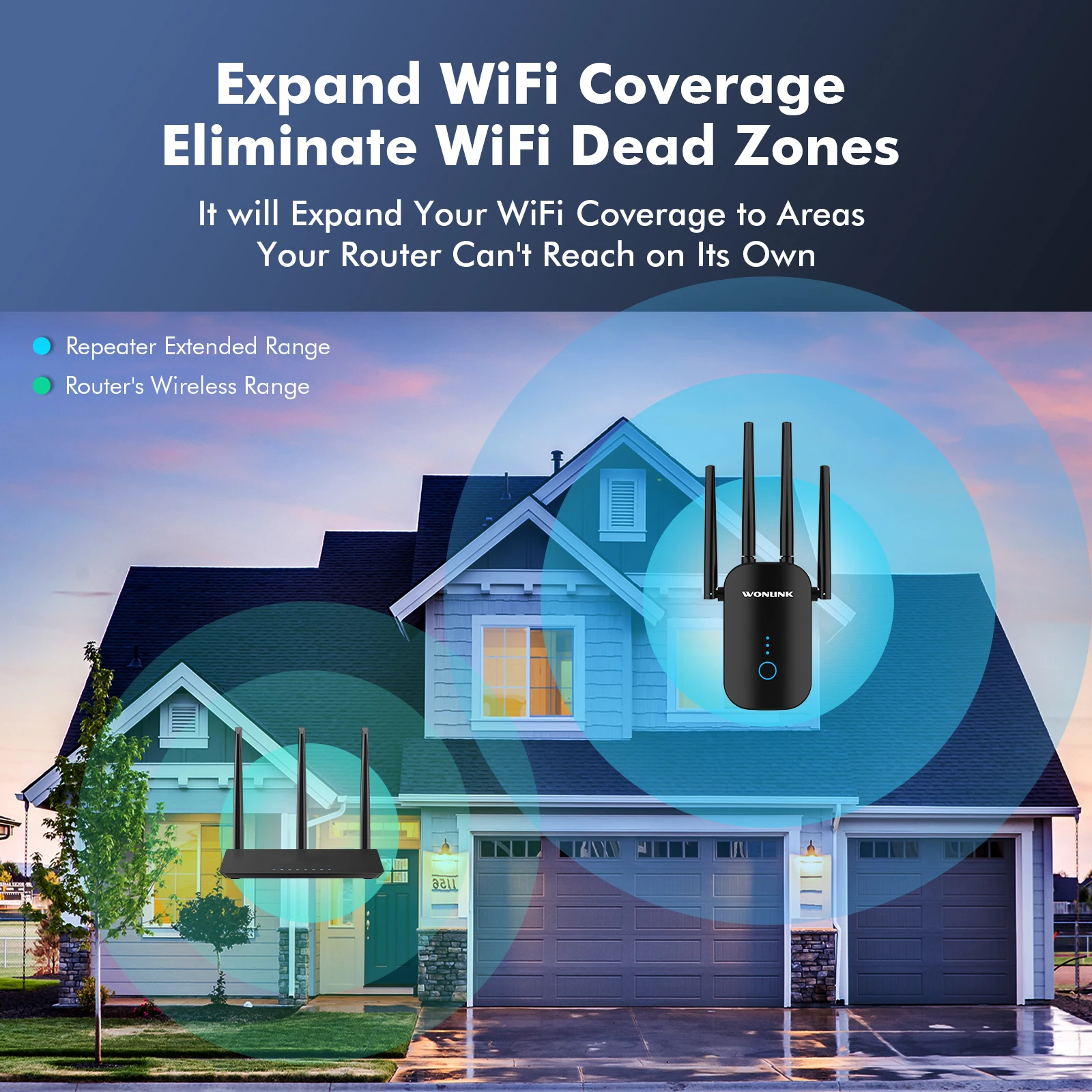 Comfast 1200Mbps Wireless WiFi Repeater Dual-band WPS WiFi Extender 2,4G/5,8G wifi Signal Booster 2/4 Antennen Hause Router