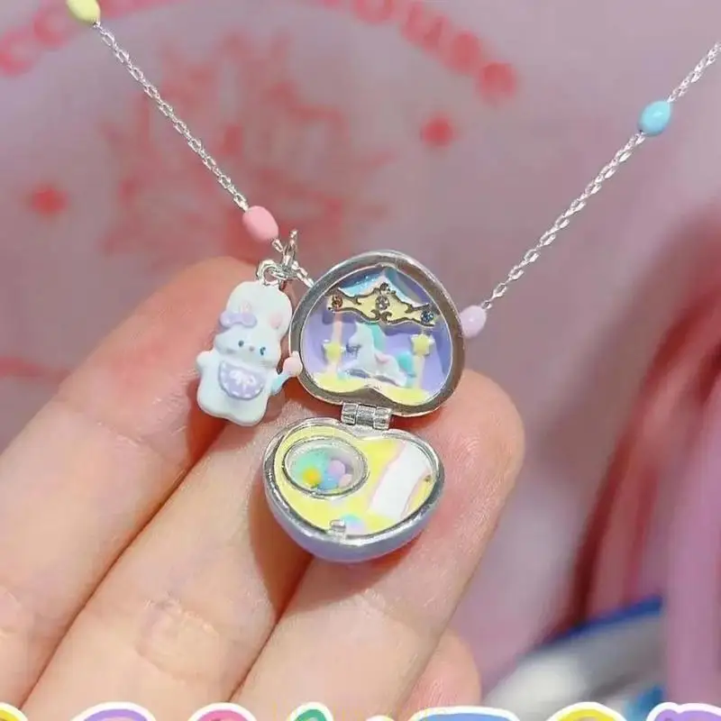 

Rabbit Heart Clavicle Chain Sweet Necklace Versatile Neckchain Adjustable Collarbone Chain Accessory for Daily Wear