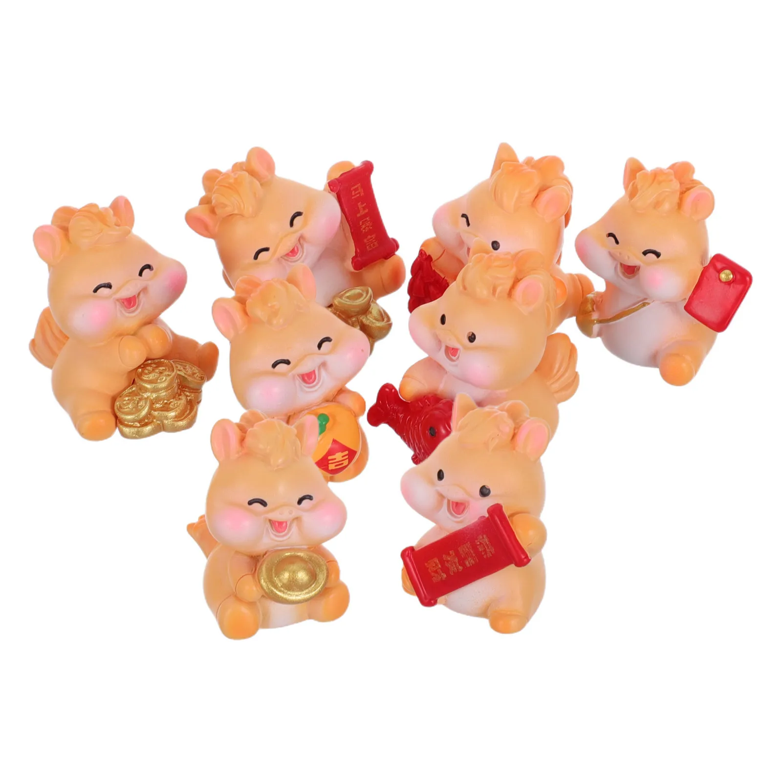 

2026 Chinese New Year Horse Decoration Resin Mini Zodiac Horse Statue for Desktop Dashboard Bonsai Fairy Garden Lunar New