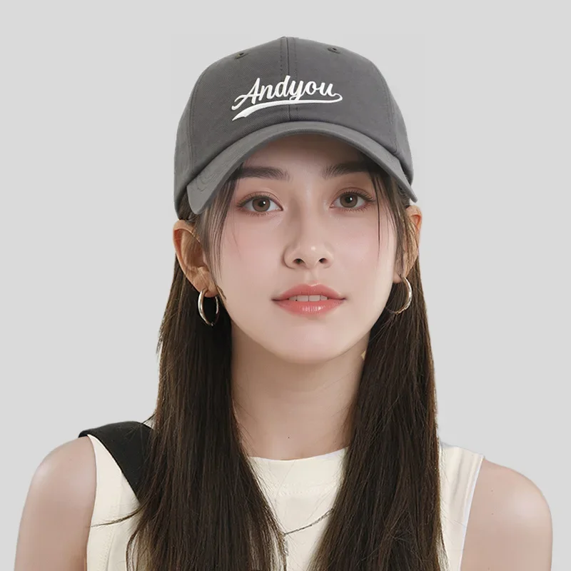 Baseball Cap for Women and Men Fashion Casual Korean Style Adjustable Letter andyou Embroidery Sun Hat Small Face Design