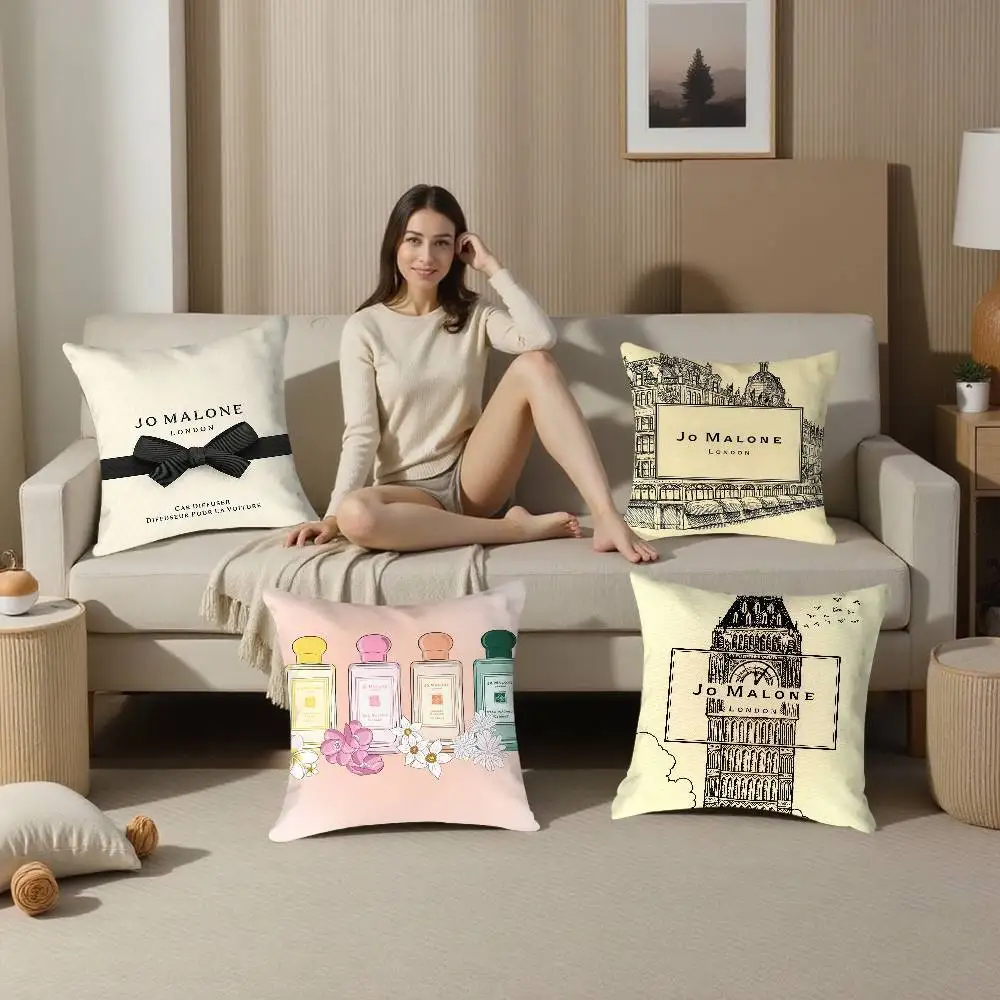 J_Jo M_Malone LOGO Pillow Case Plush Fabric Soft  Pillowcase Double Sided Print Cushion Cover Household Gifts