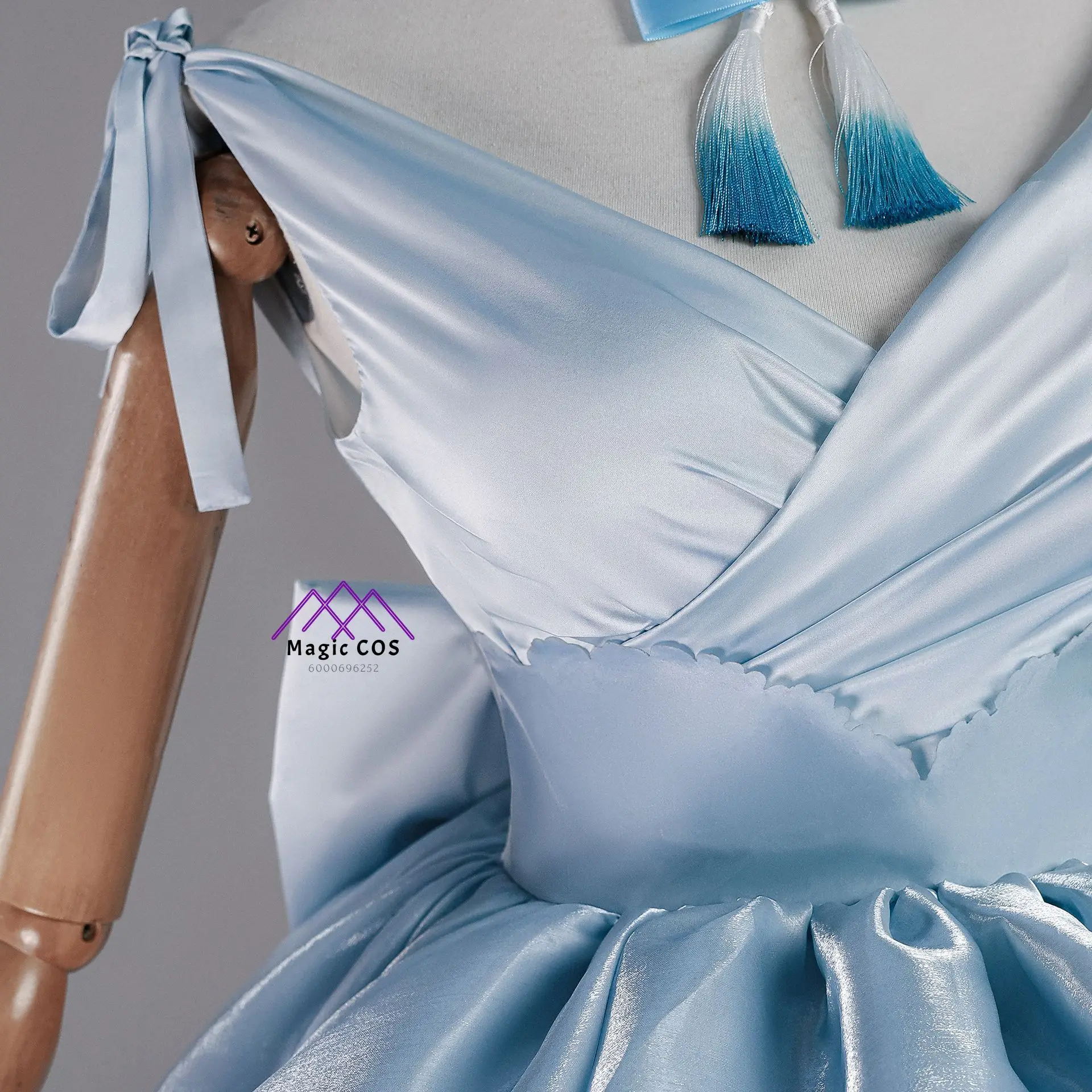 Re:ZERO Cosplay Costume Anime Rem/Emilia Role Playing Clothes Sexy Evening Blue White Dress for Women Comic Con Party Suits