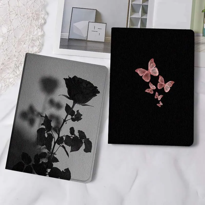 

Black Rose Shadow Close-up Gift Tablet Case For Samsung Tab Galaxy S6 S11 A A7 A8 A9 A11 10.1 10.4 10.5 Plus Lite