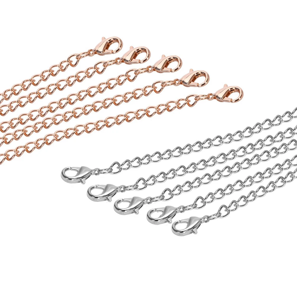 

5 Pcs Steel Extension Chain Chains Stainless Extenders for Jewelry Necklace Making