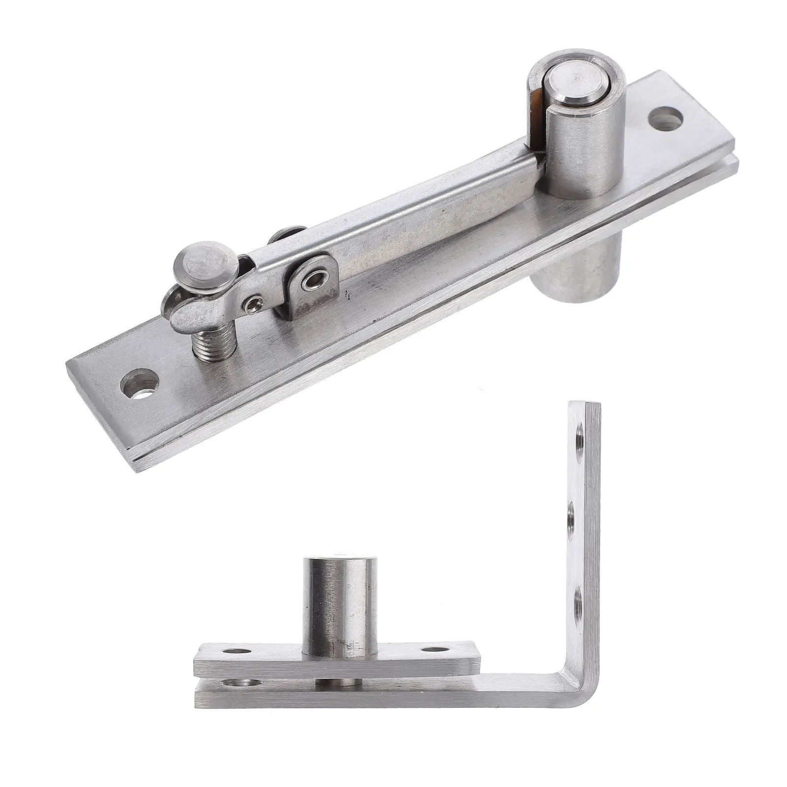 

1Set Stainless Steel Adjustable Door Pivot Hinge Brushed Heavy Duty Hidden Rotating Hinge for Wood Doors Long Service Life
