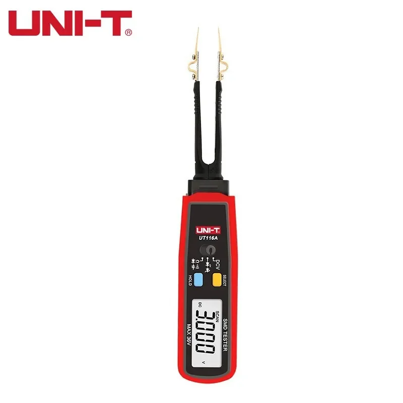 UNI-T UT116C UT116A SMD Tester 36V Voltage Battery Measurement Rotable Tweezer LED Diode Multimeter Resistor Capacitor Tester