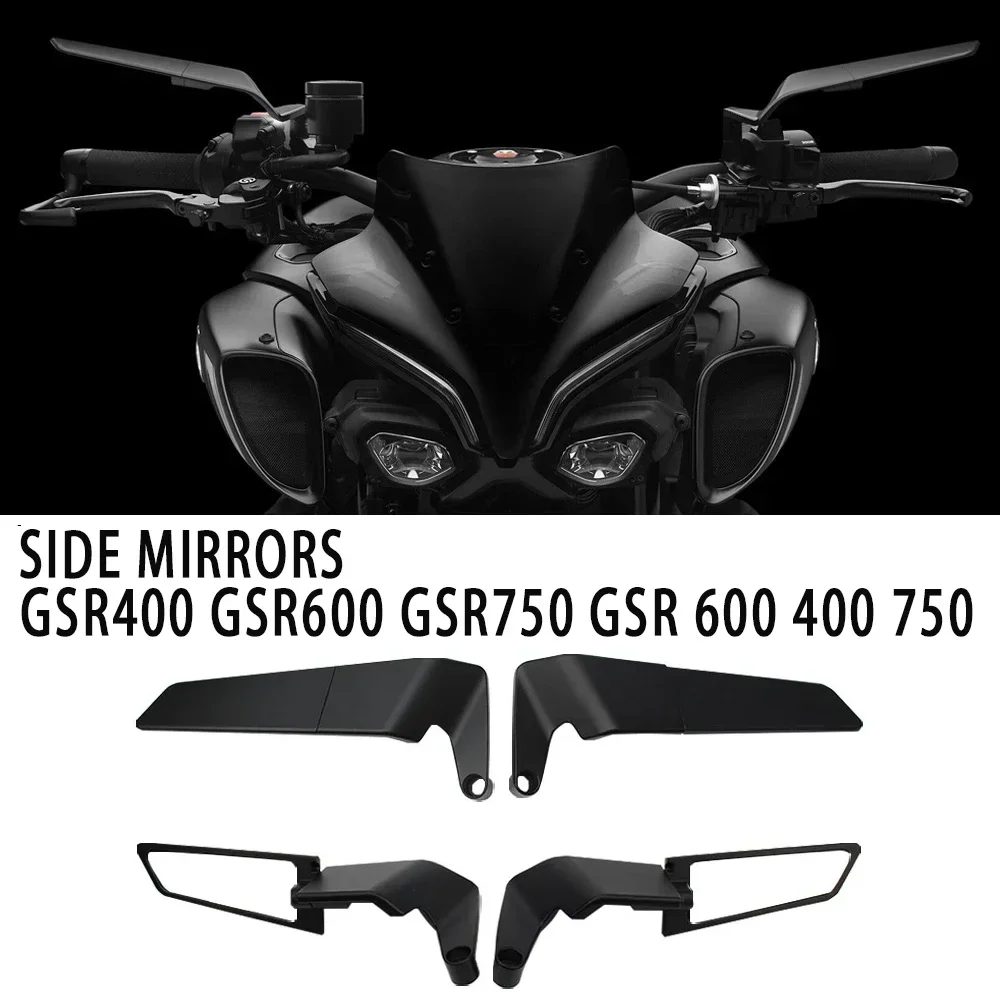 

For SUZUKI GSR400 GSR600 GSR750 Motorcycle Mirrors Stealth Winglets Mirror Kits To Rotate Adjustable