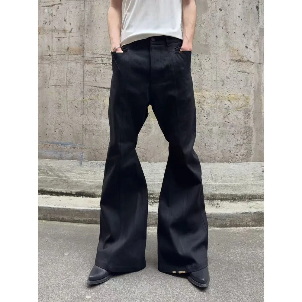 High Street Jean Pants Men's Fashion Black New Dark Pioneer Micro La Daily Commuting Leisure Strteetwear Denim Pants